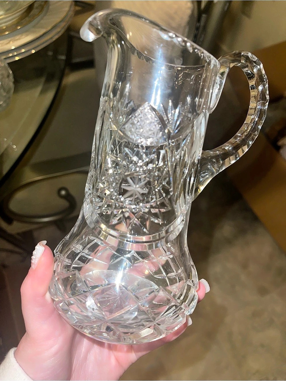 Clear Cut-Glass Pitcher for Creamer